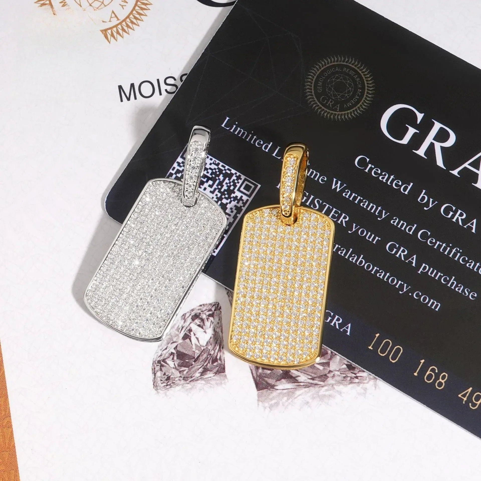 S925 Silver Moissanite Rectangular Pendant – Hip-Hop Rapper Trendy Jewelry - CaratixJewelry